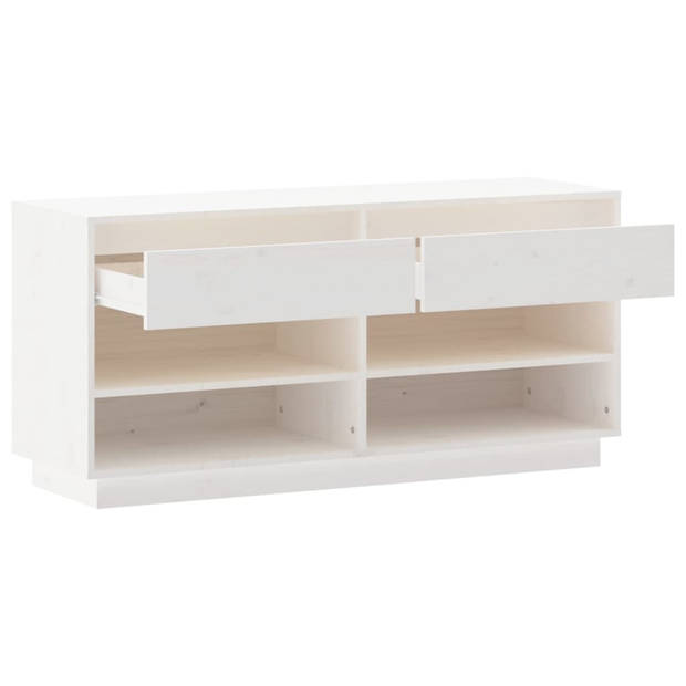 The Living Store Schoenenkast Grenenhout - 110 x 34 x 52 cm - Wit