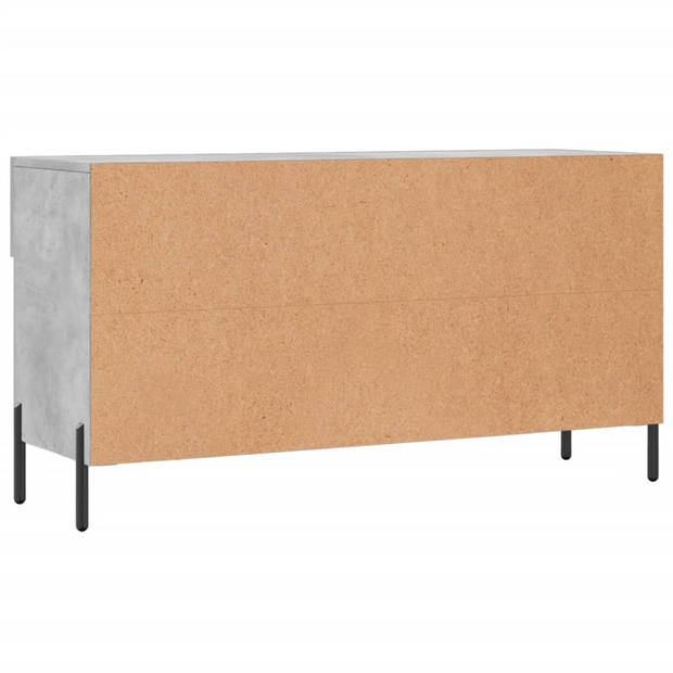 The Living Store Schoenenbank Betongrijs - 102 x 35 x 55 cm - Duurzaam bewerkt hout - 2 lades en 4 planken - Stabiel