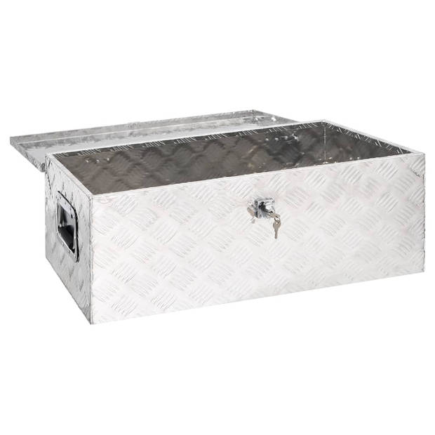 vidaXL Opbergbox 80x39x30 cm aluminium zilverkleurig