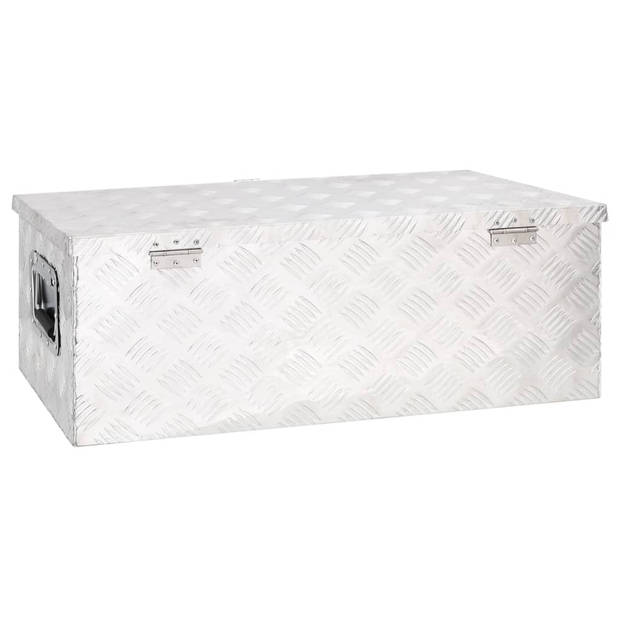 vidaXL Opbergbox 80x39x30 cm aluminium zilverkleurig