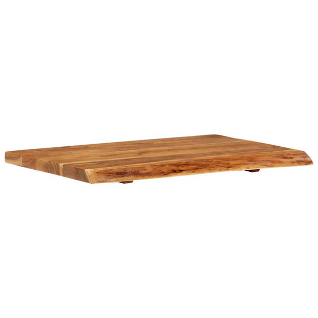 The Living Store Massief Acaciahouten Badkamerblad - 80 x 55 cm - Natuurlijke Houten Rand