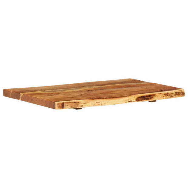 The Living Store Massief Acaciahouten Badkamerblad - 80 x 55 cm - Natuurlijke Houten Rand