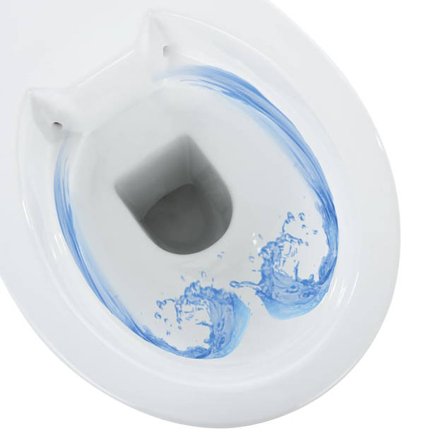 vidaXL Toilet verhoogd 7 cm soft-close randloos keramiek wit