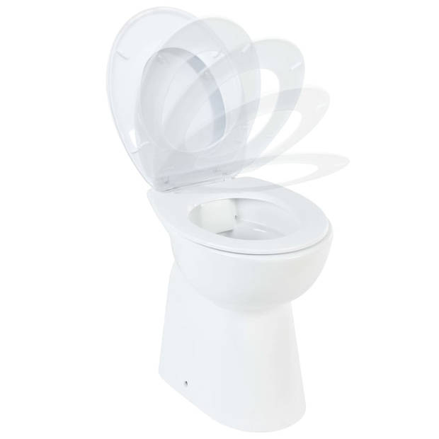 vidaXL Toilet verhoogd 7 cm soft-close randloos keramiek wit