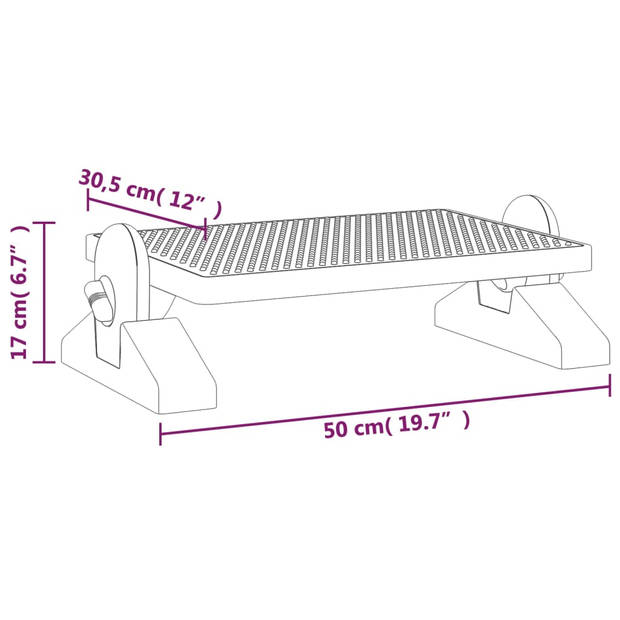 vidaXL Voetensteun 50x30,5x17 cm zwart