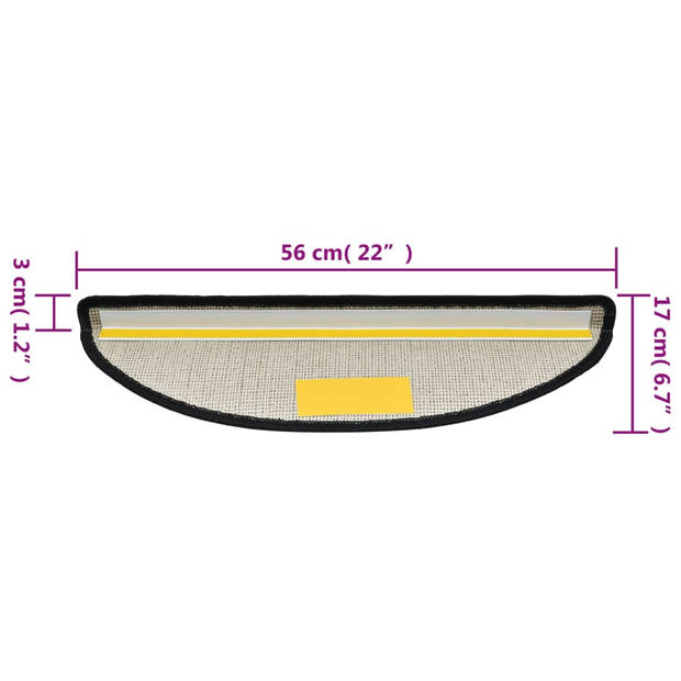 vidaXL 15 st Trapmatten 56x17x3 cm antraciet