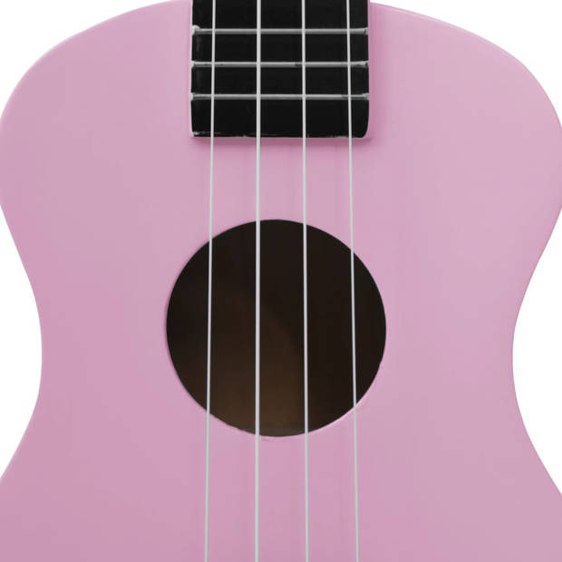 vidaXL Ukuleleset met tas voor kinderen sopraan 23'' roze