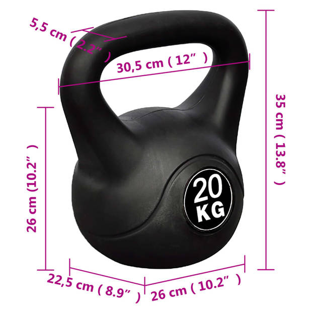 vidaXL Kettlebell 20 kg