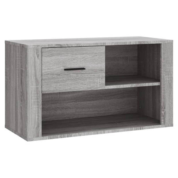 vidaXL Schoenenkast 80x35x45 cm bewerkt hout grijs sonoma