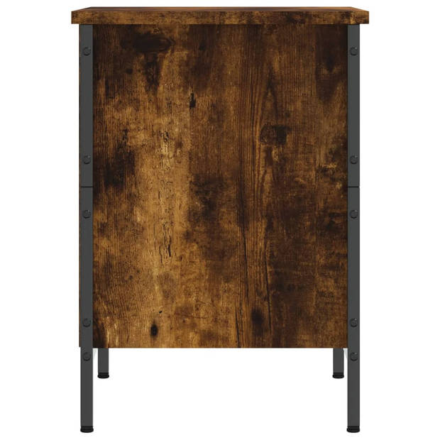 The Living Store Schoenenkast - Gerookt eiken - 38 x 35 x 50 cm - Duurzaam hout - Industriële stijl