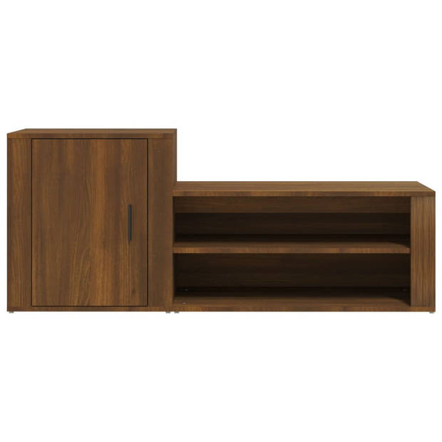 vidaXL Schoenenkast 130x35x54 cm bewerkt hout bruin eikenkleur