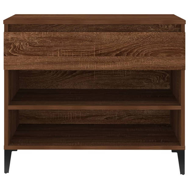 The Living Store Schoenenkast - Bruineiken - 70x36x60 cm - Hout en Metaal