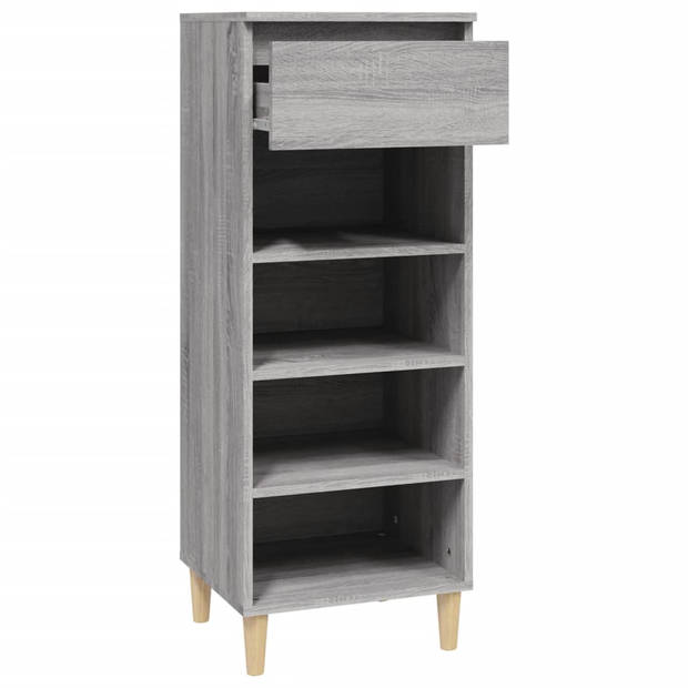 The Living Store Schoenenkast 4 open schappen - 40 x 36 x 105 cm - grijs sonoma eiken