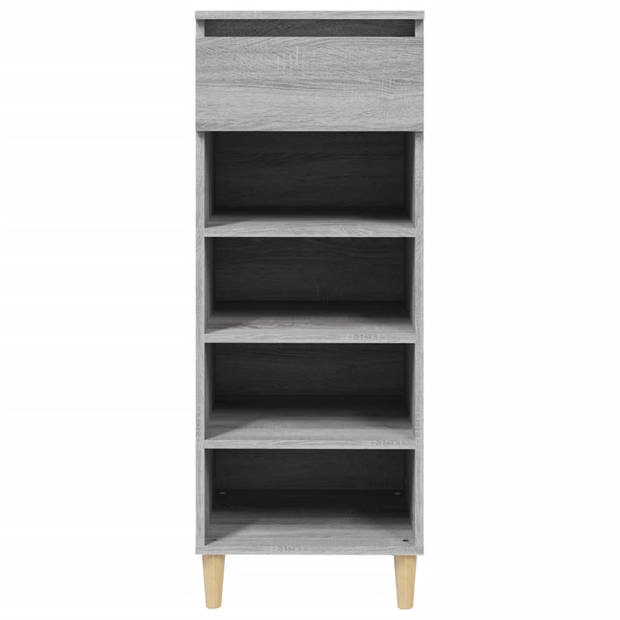 The Living Store Schoenenkast 4 open schappen - 40 x 36 x 105 cm - grijs sonoma eiken