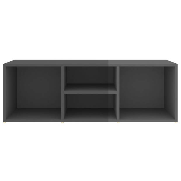 The Living Store Schoenenbank - Trendy gelat ontwerp - Schoenenkast - 105 x 35 x 35 cm - Hoogglans grijs