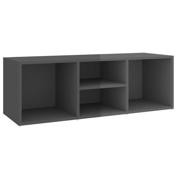 vidaXL Schoenenopbergbank 105x35x35 cm bewerkt hout hoogglans grijs