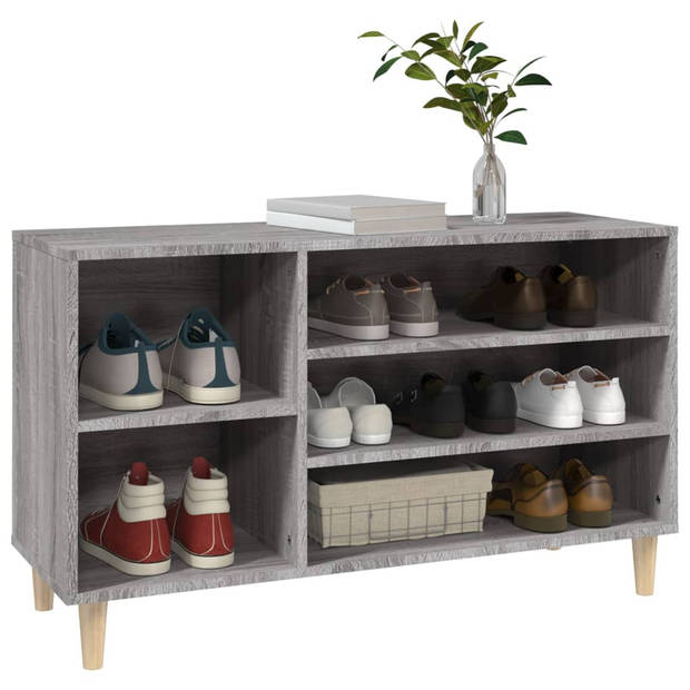 vidaXL Schoenenkast 102x36x60 cm bewerkt hout sonoma grijs