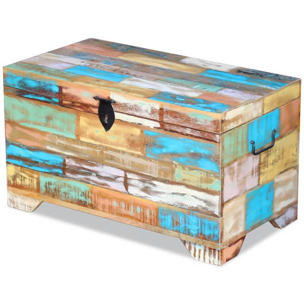 The Living Store Opbergkist Vintage Stijl - Gerecycled Hout - 73 x 39 x 41 cm - Handgemaakt