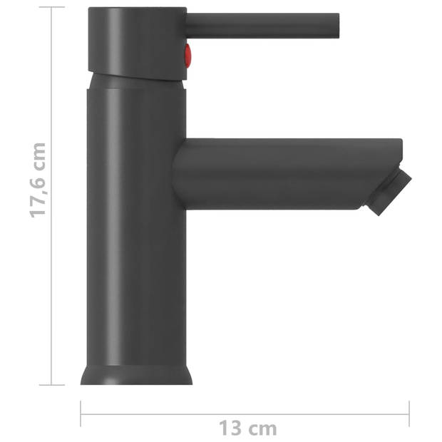 vidaXL Wastafelkraan 130x176 mm grijs