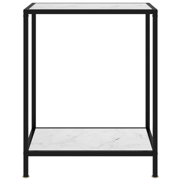 vidaXL Wandtafel 60x35x75 cm gehard glas wit