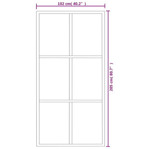 vidaXL Schuifdeur 102x205 cm ESG-glas en aluminium zwart