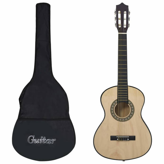 vidaXL Gitaar klassiek beginner kinderen met tas 1/2 34"