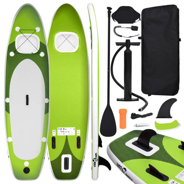 vidaXL Stand Up Paddleboardset opblaasbaar 300x76x10 cm groen