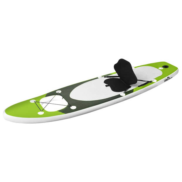 The Living Store SUP Board Groen 300x76x10cm - Opblaasbaar - Venster voor Onderwaterzicht