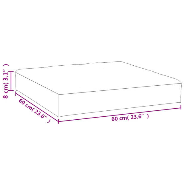 vidaXL Palletkussen 60x60x8 cm oxford stof meerkleurig