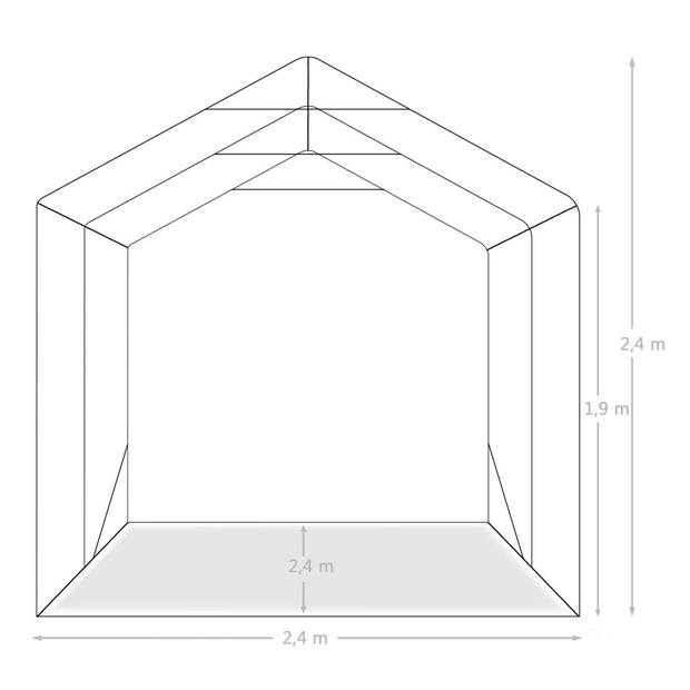 vidaXL Garagetent 2,4x2,4 m PVC groen