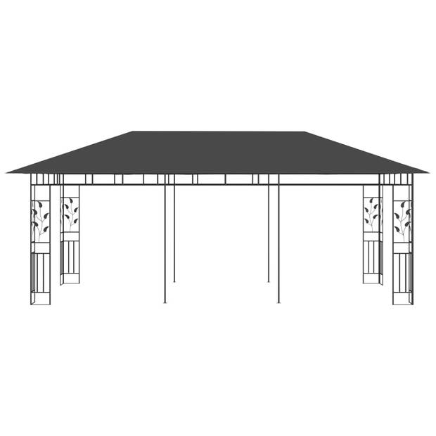 vidaXL Prieel met klamboe 6x3x2,73 m antraciet