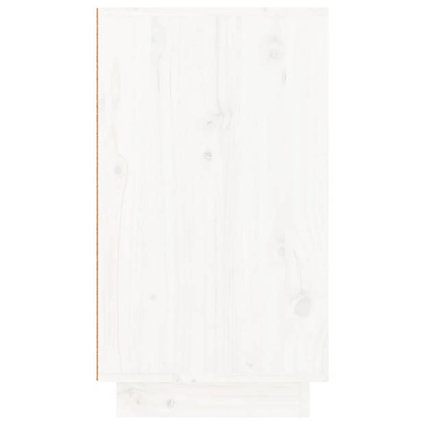 vidaXL Schoenenkast 110x34x61 cm massief grenenhout wit