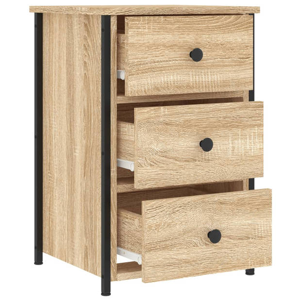 vidaXL Nachtkastje 40x36x60 cm bewerkt hout sonoma eikenkleurig