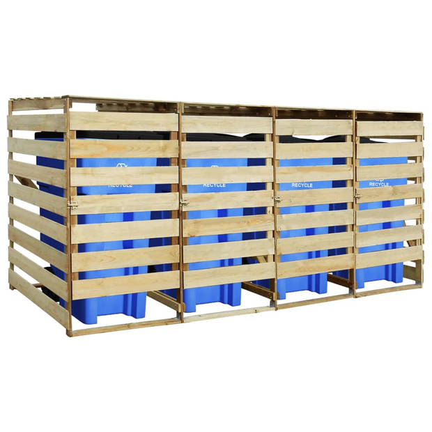vidaXL Containerberging vierdubbel 240 L ge??mpregneerd grenenhout