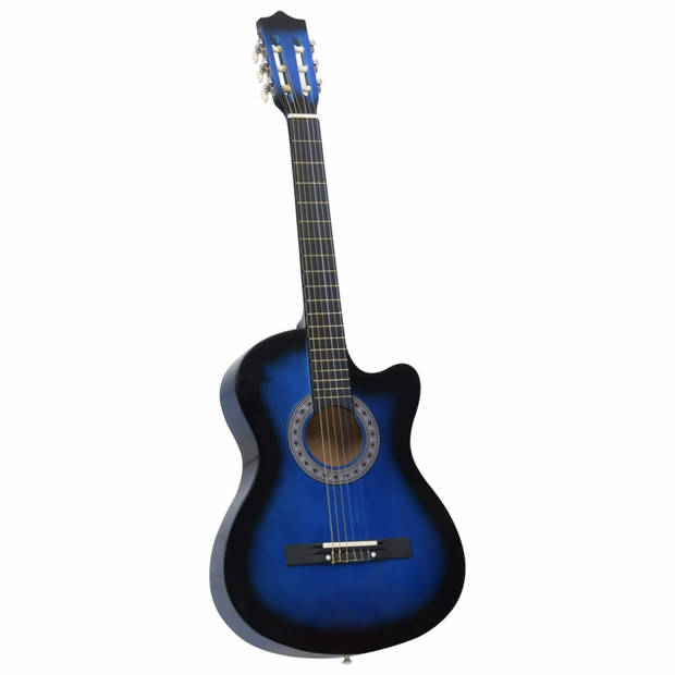 vidaXL Gitaar cutaway met 6 snaren western klassiek 38" getint blauw