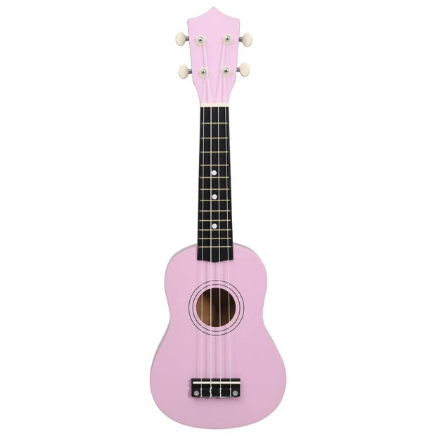 vidaXL Ukuleleset met tas voor kinderen sopraan 21'' roze