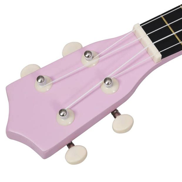 vidaXL Ukuleleset met tas voor kinderen sopraan 21'' roze