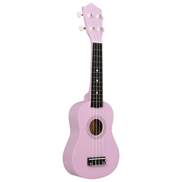 vidaXL Ukuleleset met tas voor kinderen sopraan 21'' roze