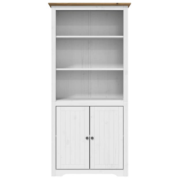 vidaXL Boekenkast BODO 82x40x173 cm massief grenenhout wit en bruin