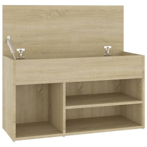 The Living Store Opbergbank Sonoma Eiken - Schoenenkast - 80 x 30 x 45 cm - Ruimtebesparend