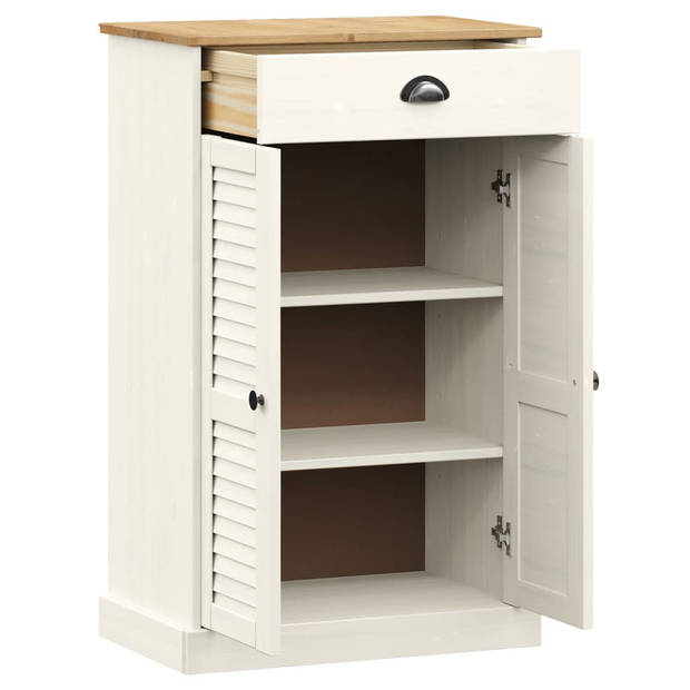 The Living Store VIGO Schoenenkast - 60 x 35 x 96 cm - Massief grenenhout - Wit