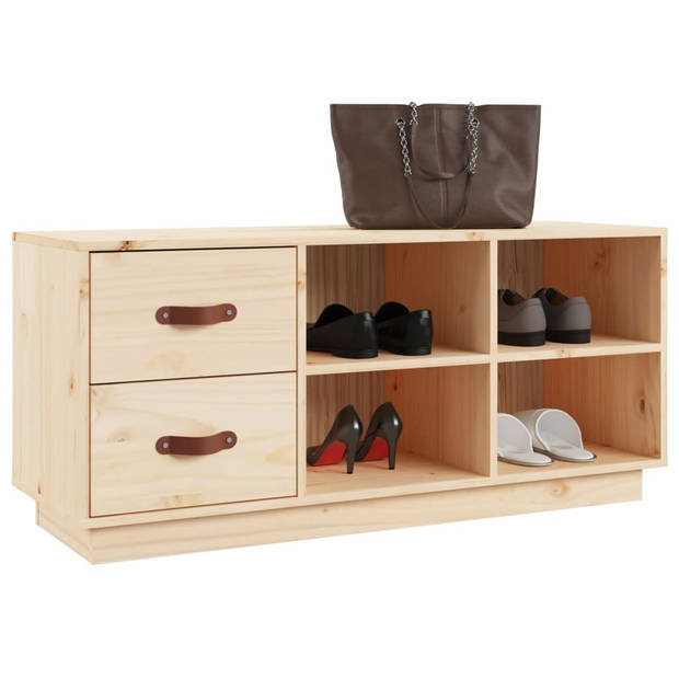 The Living Store Schoenenkast Massief Grenenhout - Gang - 100 x 34 x 45 cm