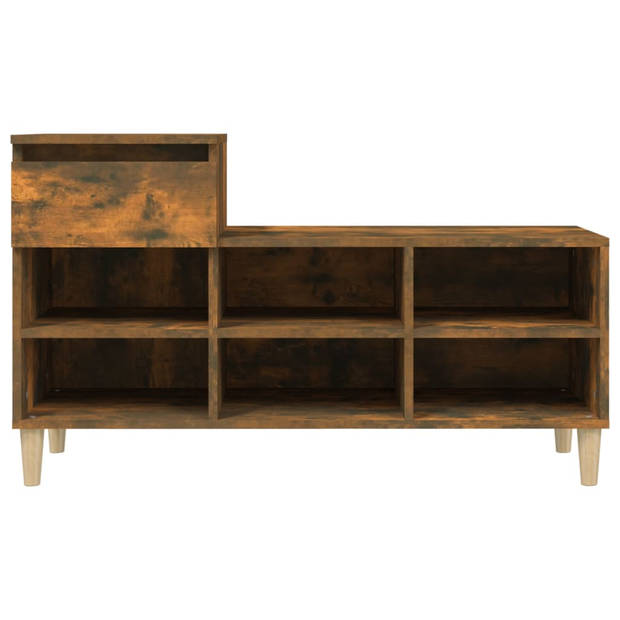 The Living Store Schoenenkast - Gerookt eiken - 102 x 36 x 60 cm - Duurzaam hout - Veel opbergruimte