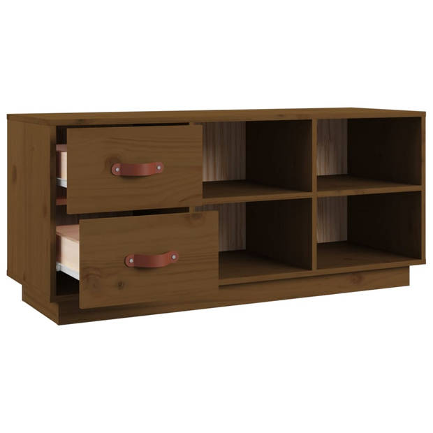 The Living Store Houten Schoenenkast - Gang - 100 x 34 x 45 cm - Massief grenenhout