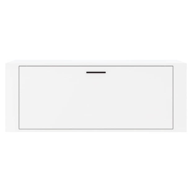 The Living Store Wand Schoenenkast - 100 x 35 x 38 cm - Hoogglans Wit