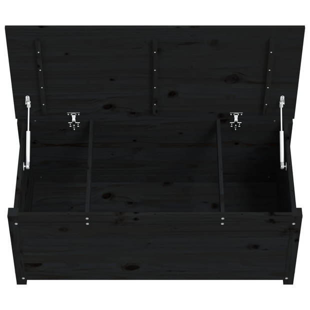 vidaXL Opbergbox zwart 110x50x45,5 cm massief grenenhout