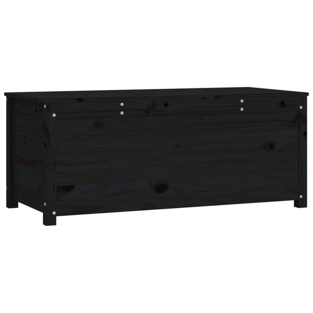 vidaXL Opbergbox zwart 110x50x45,5 cm massief grenenhout