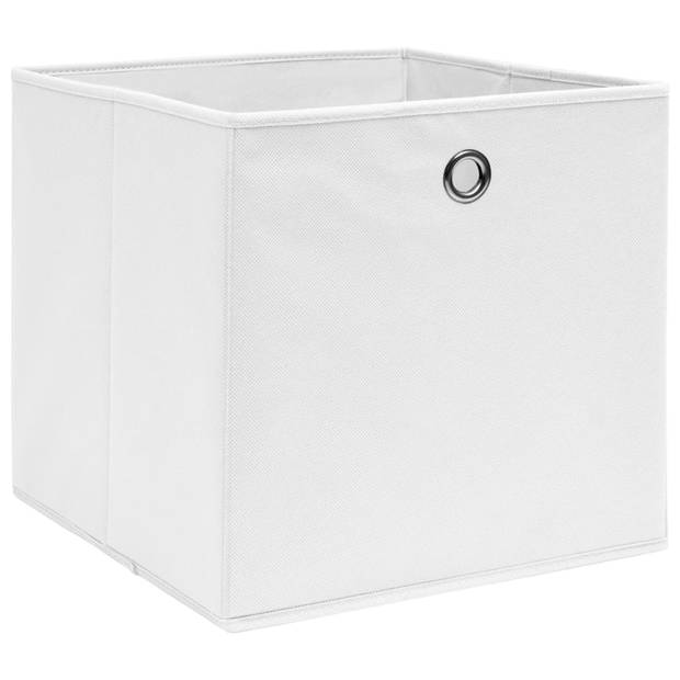 vidaXL Opbergboxen 10 st 28x28x28 cm nonwoven stof wit