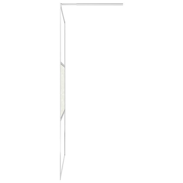 vidaXL Inloopdouchewand met schap 115x195 cm ESG-glas aluminium chroom