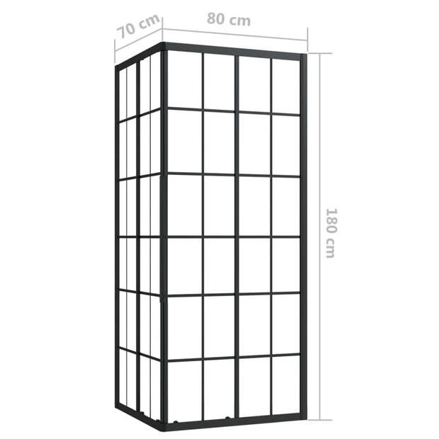 vidaXL Douchecabine 80x70x180 cm ESG